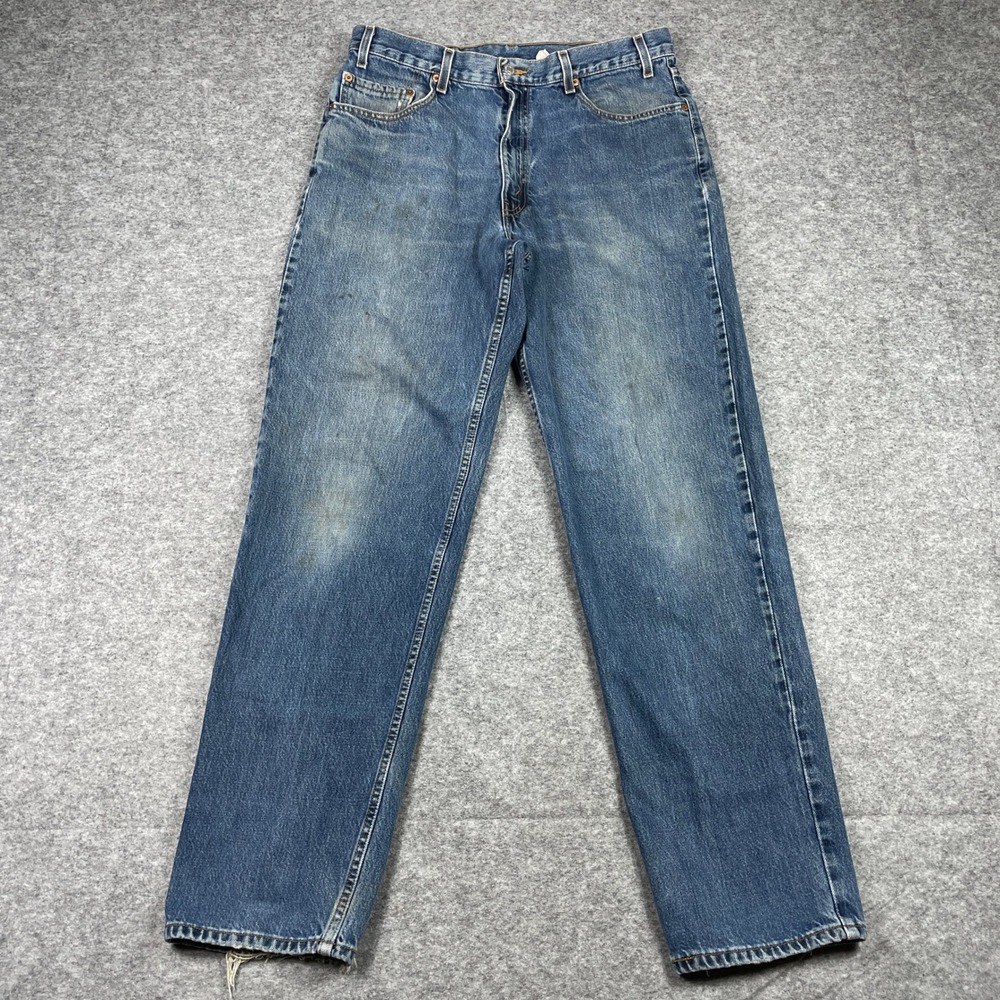 VTG Levis Jeans Mens 36x34 (Fits 34x33) Blue 550 Relaxed Faded Paper Tag Denim